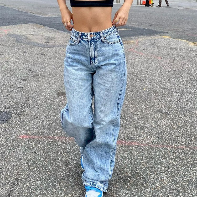 DriDa denim broek met hoge taille