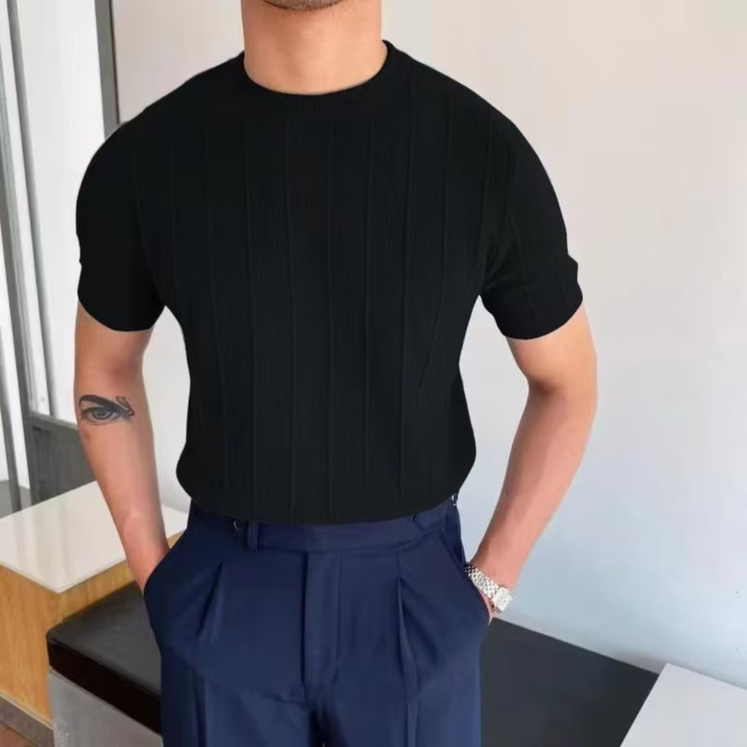 DriDa geribbeld T-shirt met ronde hals