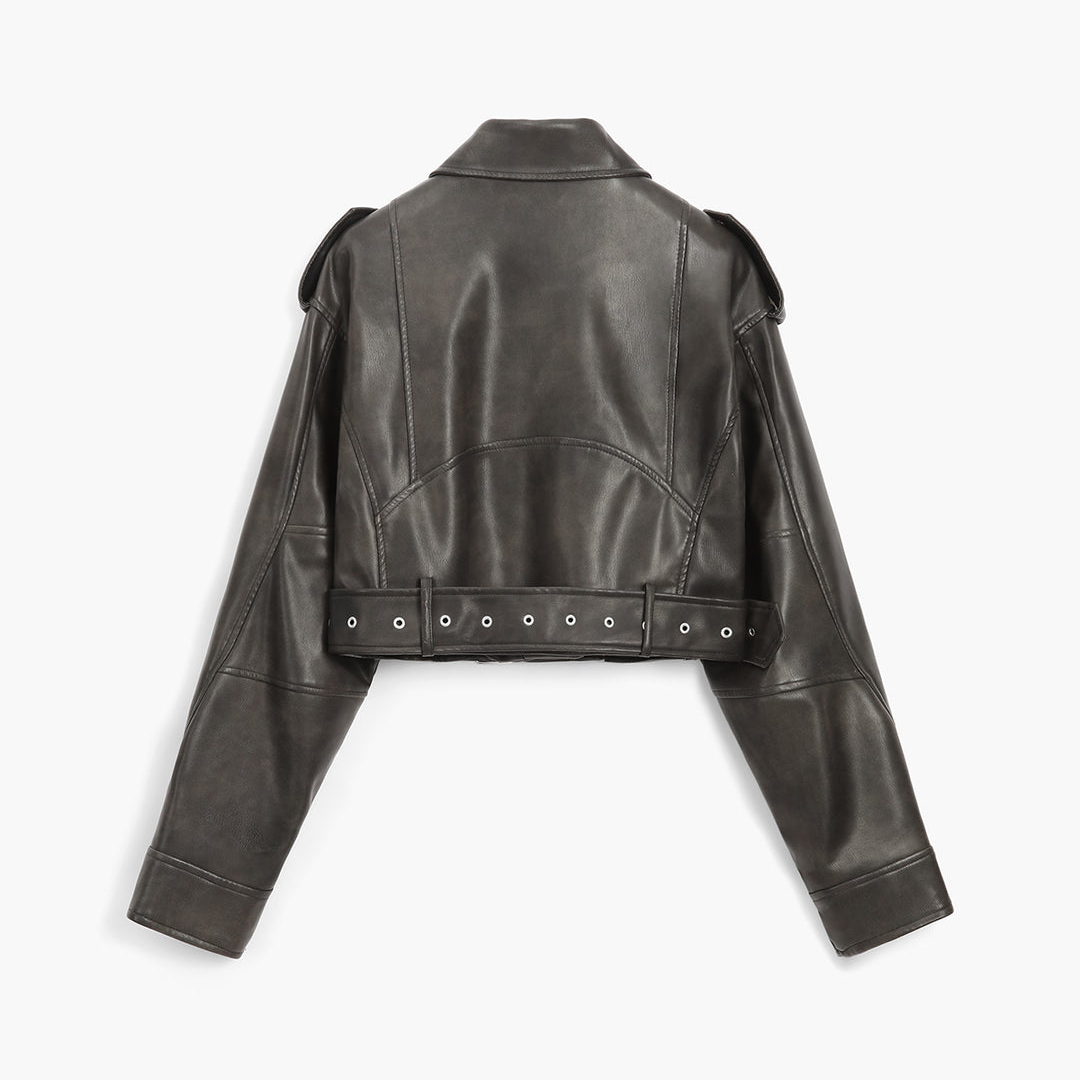 DriDa crop leren jas
