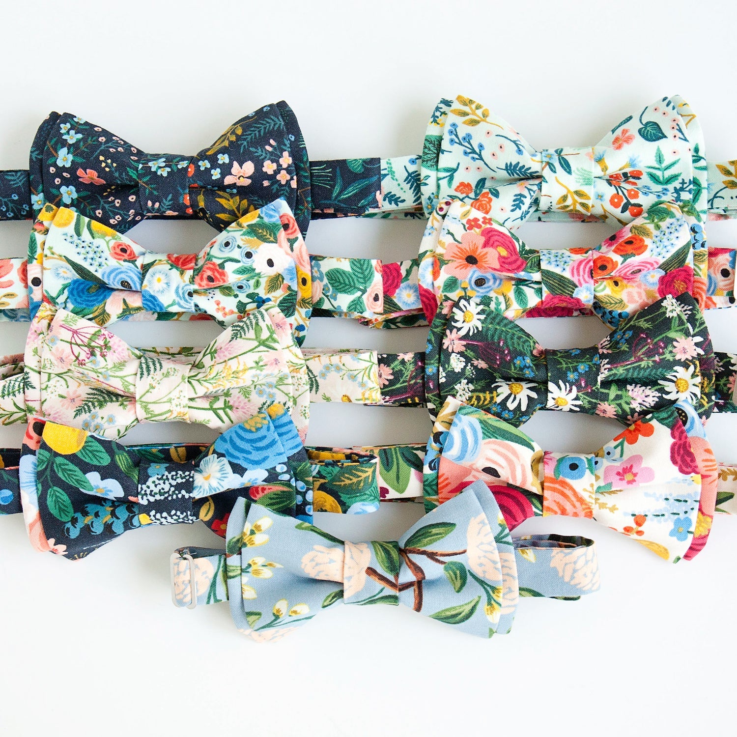 DriDa Voorgestrikte Vlinderdas Heren – Mint Metallic Floral