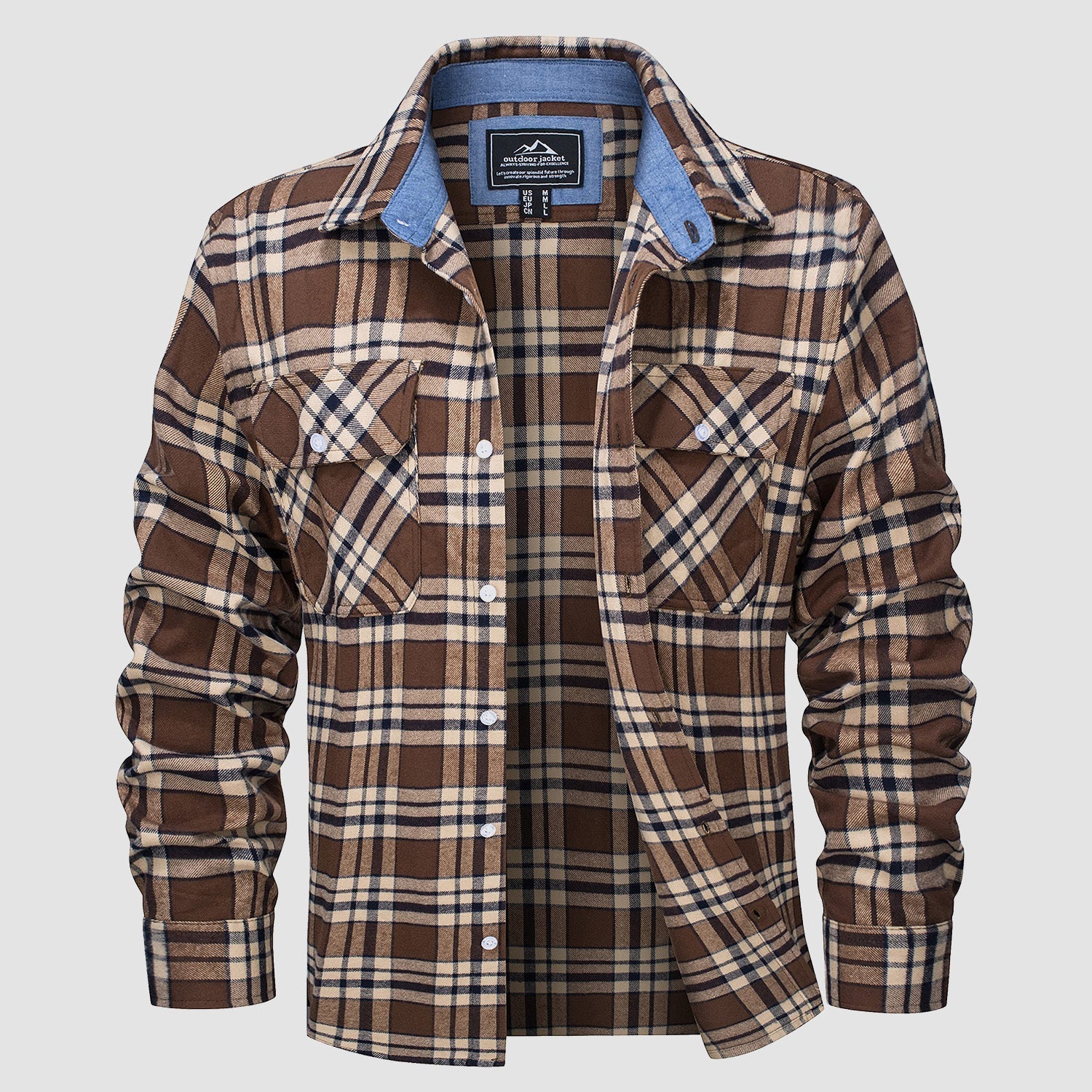 DriDa Katoenen Flanellen Overhemd – Casual Geruit Button-Up