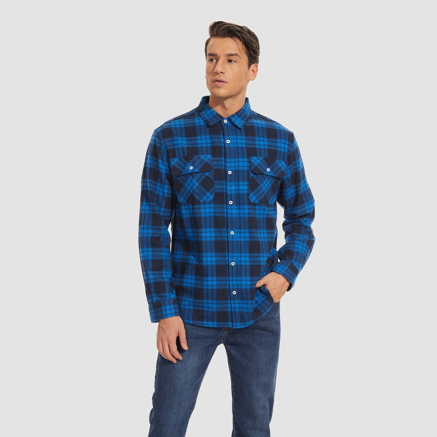 DriDa Katoenen Flanellen Overhemd – Casual Geruit Button-Up