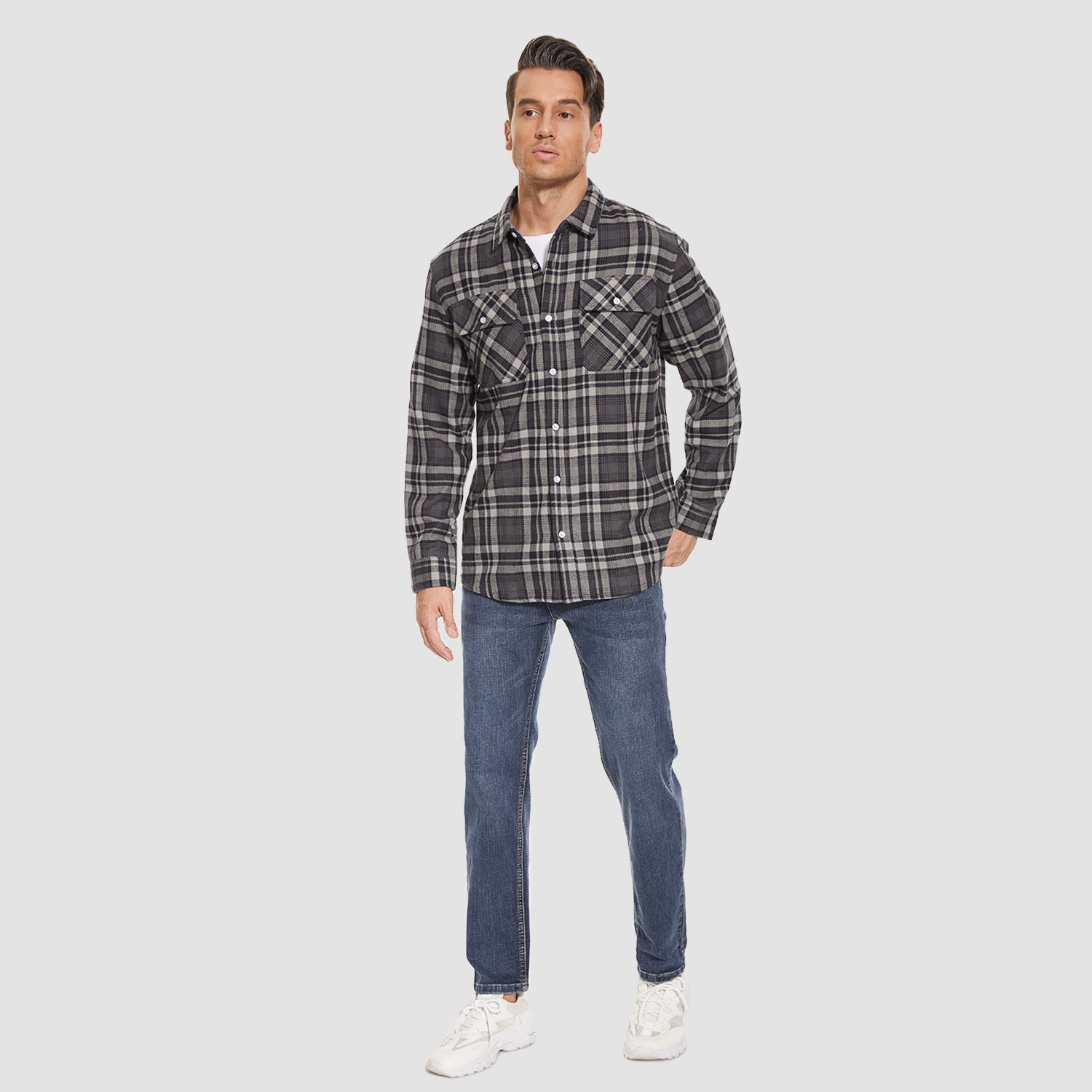 DriDa Katoenen Flanellen Overhemd – Casual Geruit Button-Up