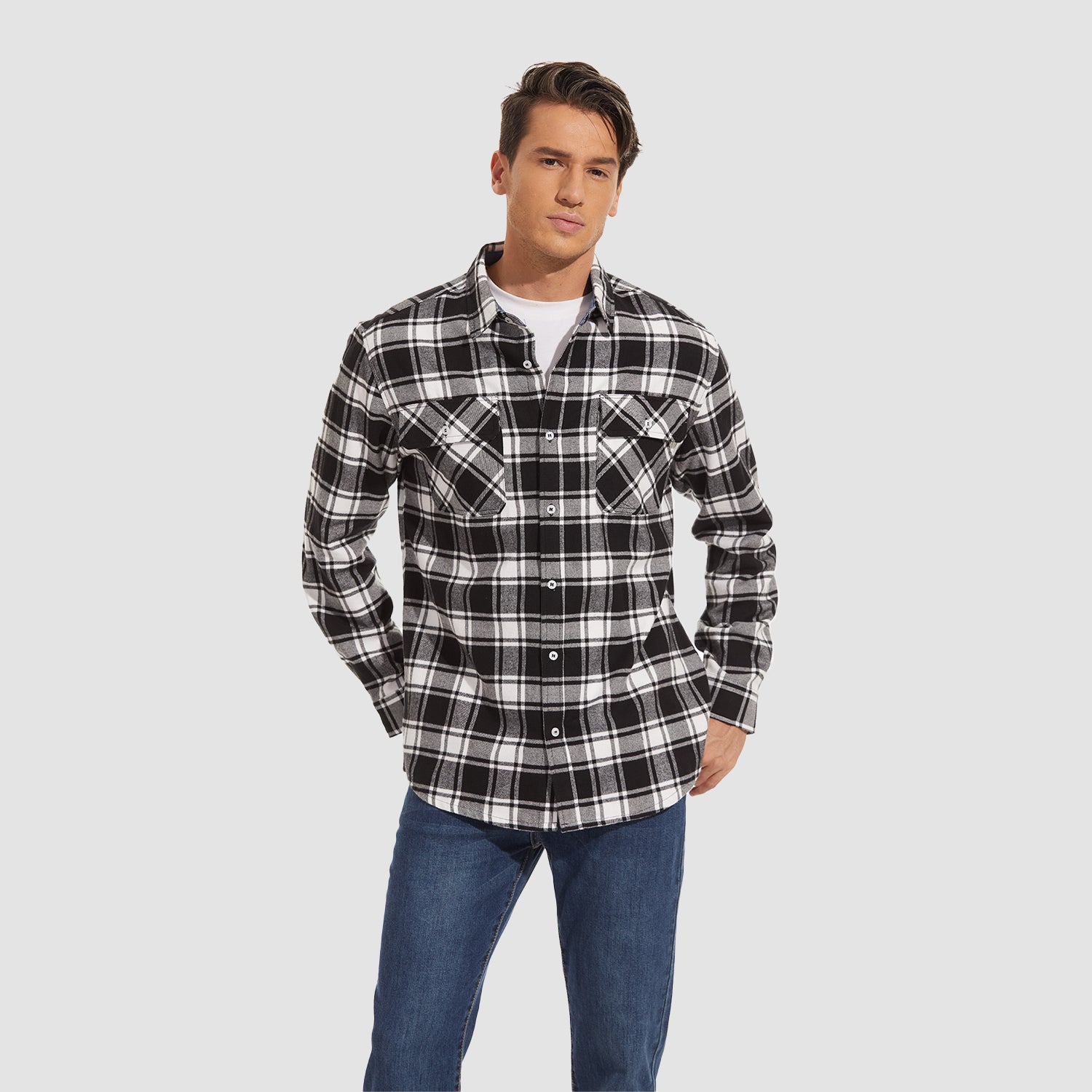 DriDa Katoenen Flanellen Overhemd – Casual Geruit Button-Up