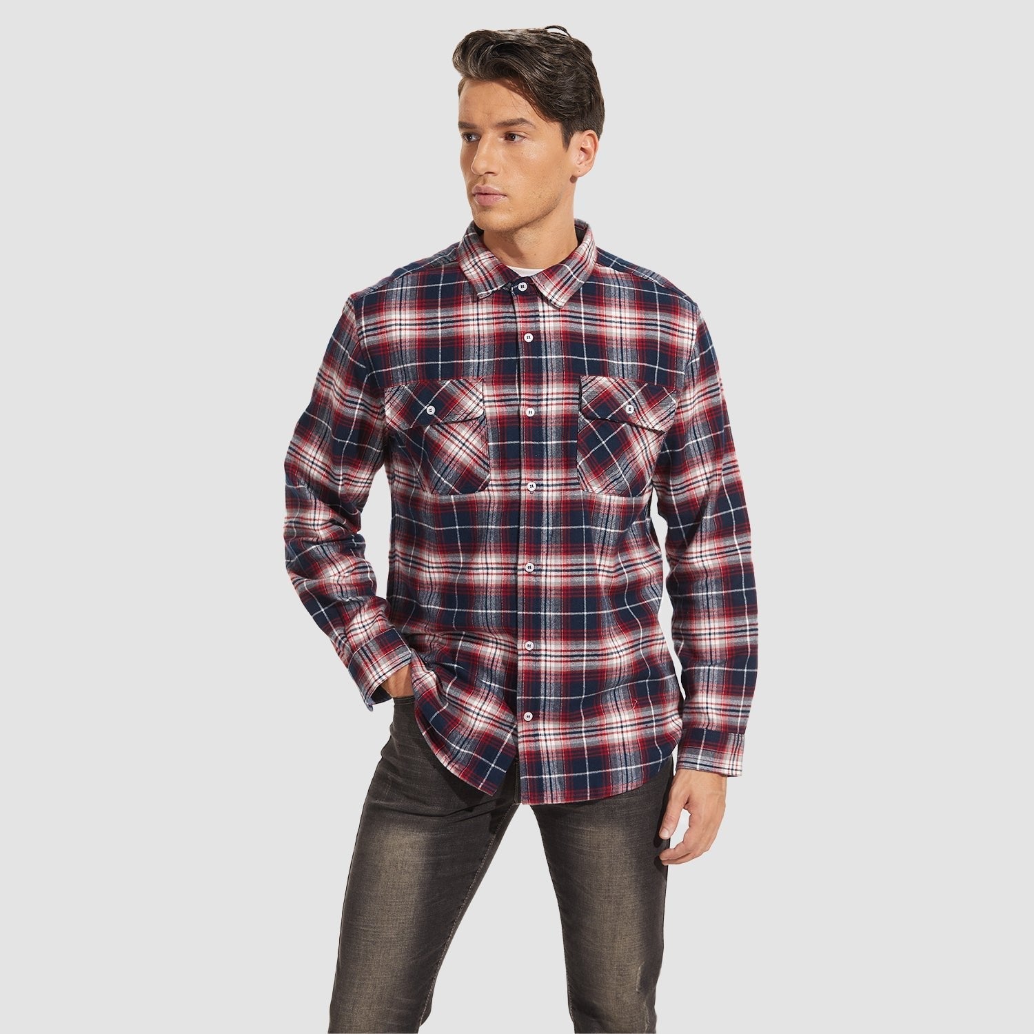 DriDa Katoenen Flanellen Overhemd – Casual Geruit Button-Up