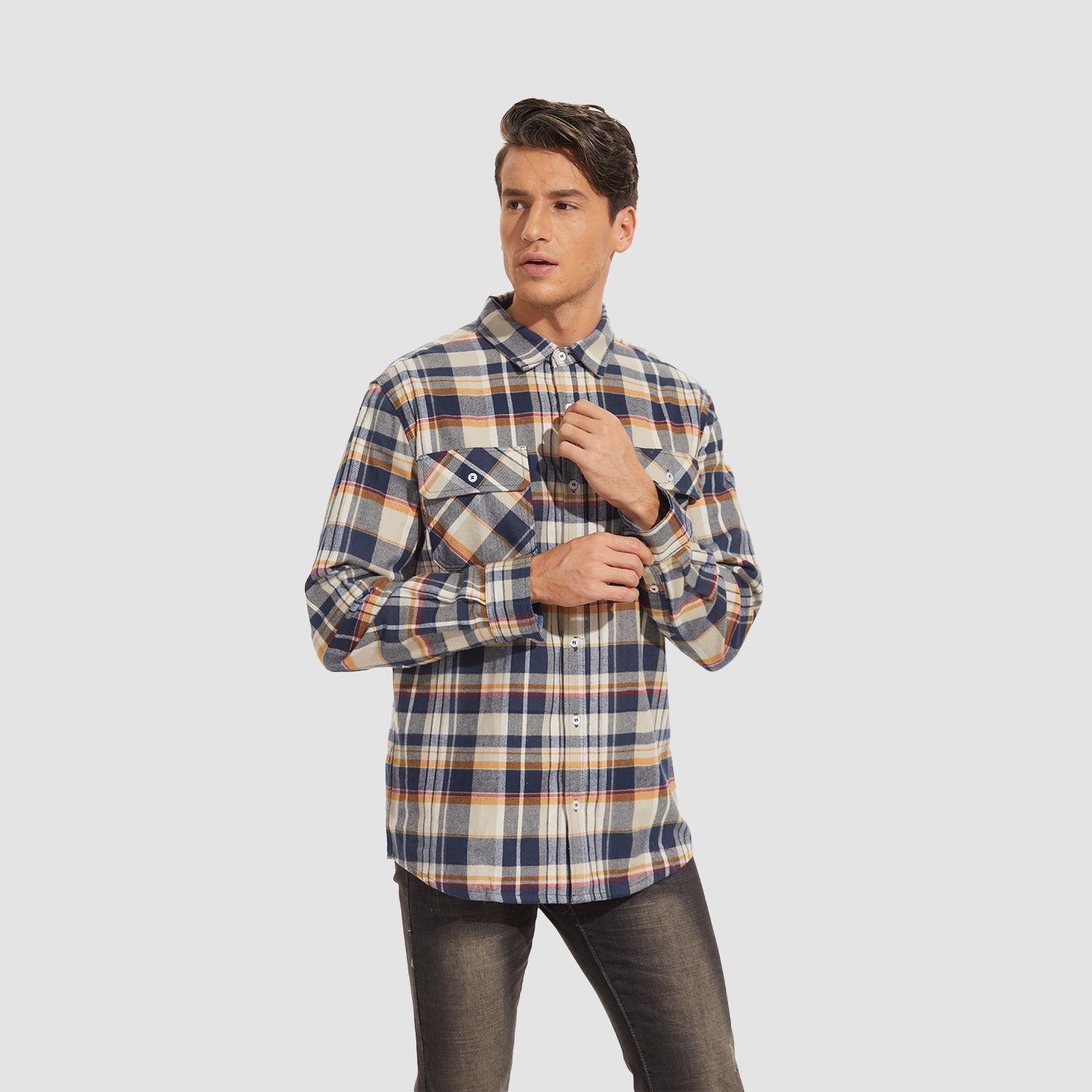 DriDa Katoenen Flanellen Overhemd – Casual Geruit Button-Up