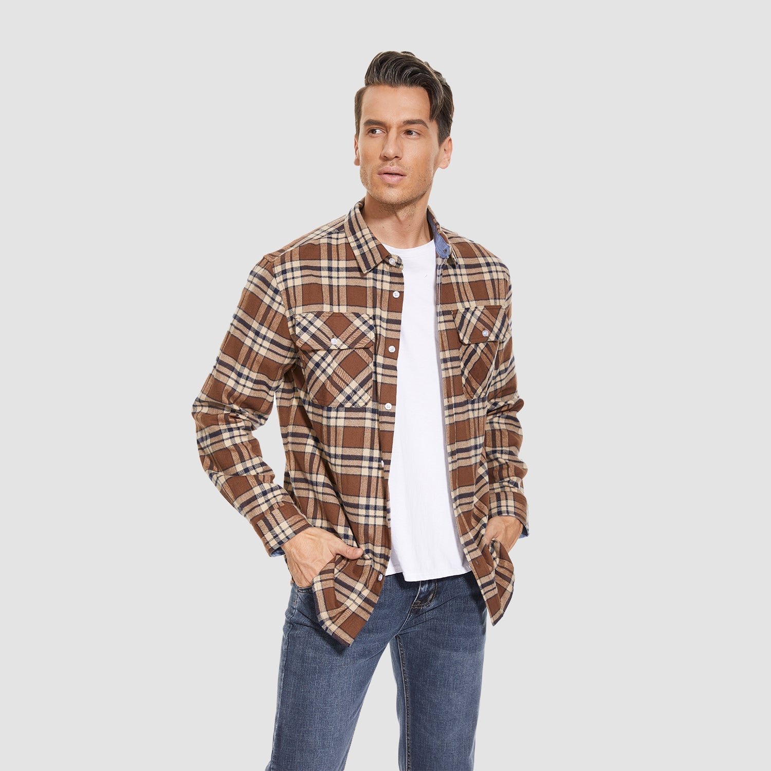 DriDa Katoenen Flanellen Overhemd – Casual Geruit Button-Up