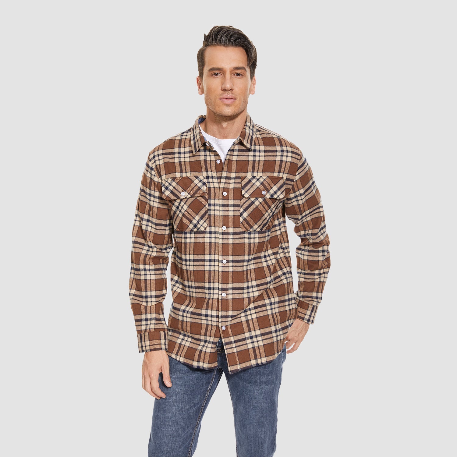 DriDa Katoenen Flanellen Overhemd – Casual Geruit Button-Up