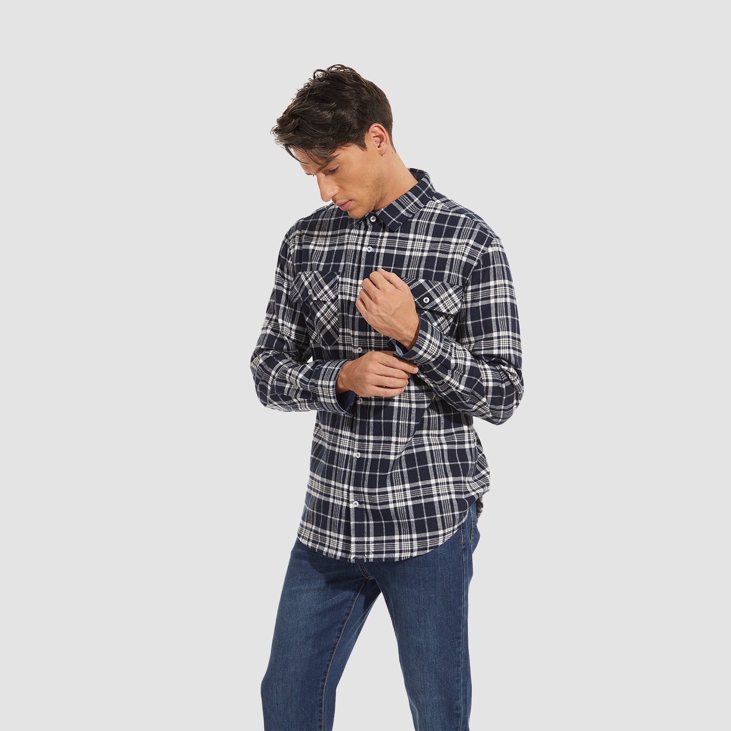 DriDa Katoenen Flanellen Overhemd – Casual Geruit Button-Up