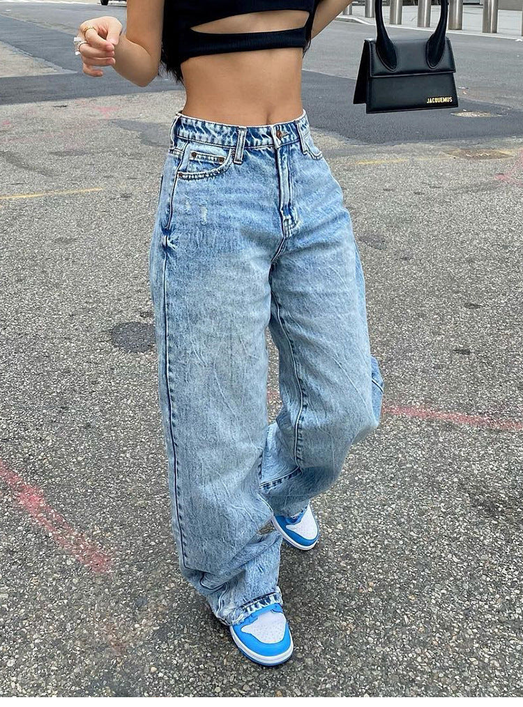 DriDa denim broek met hoge taille