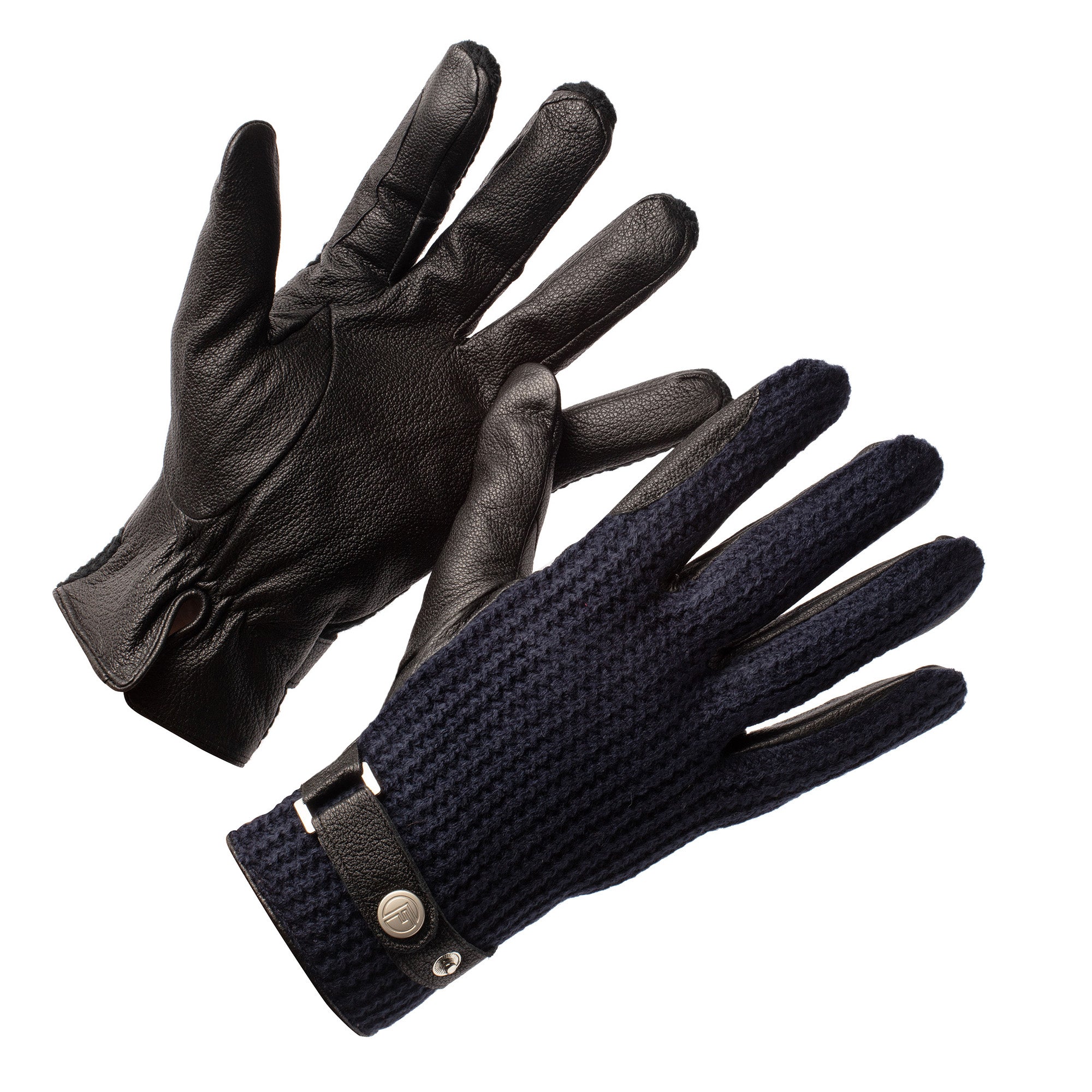 DriDa Heren Handschoenen – Blauw Geitenleer met Wol-Kasjmier Voering