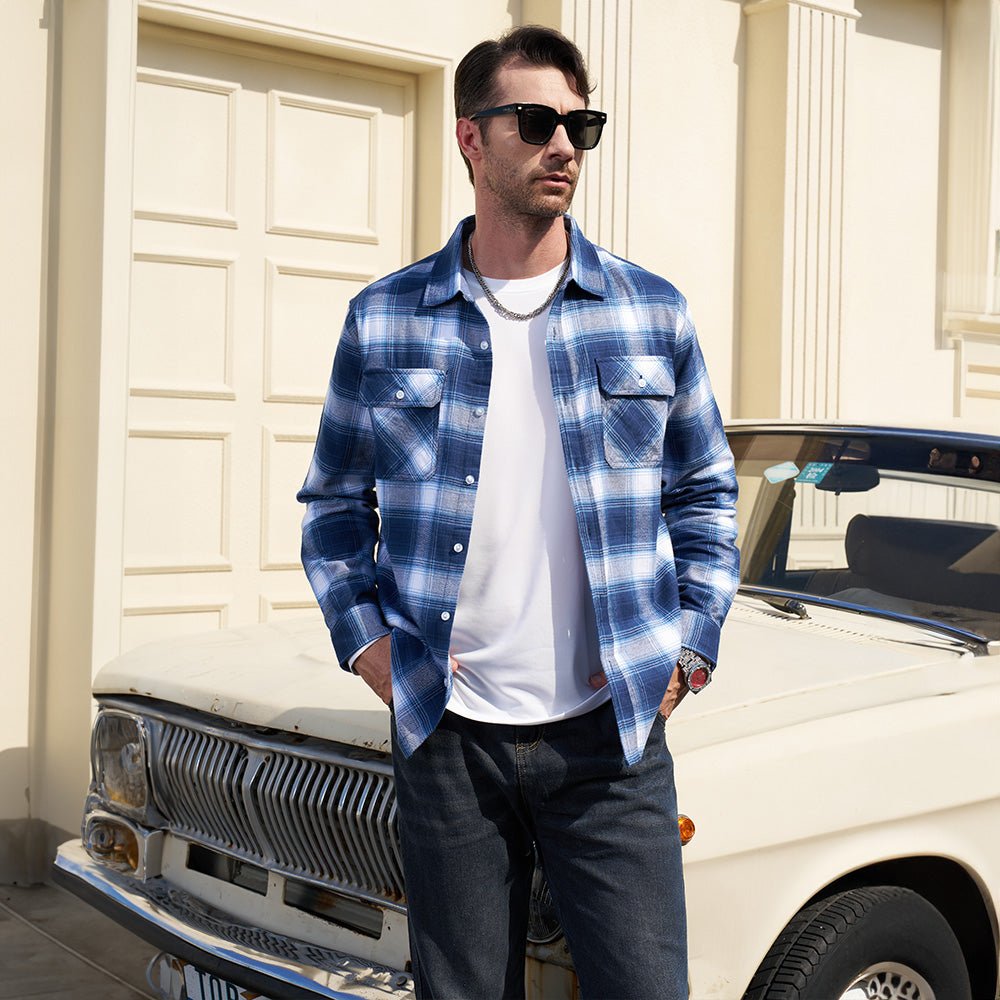 DriDa Katoenen Flanellen Overhemd – Casual Geruit Button-Up
