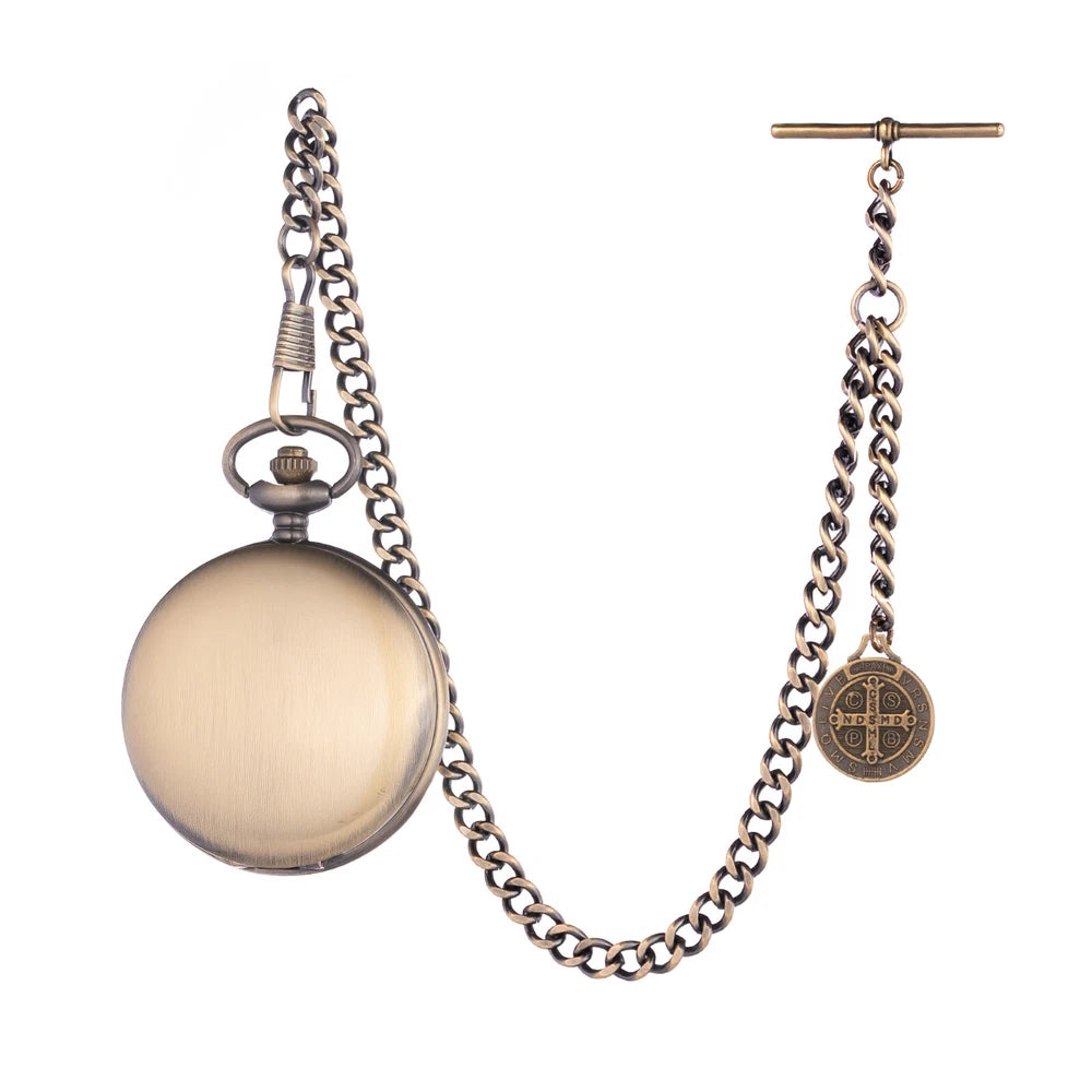 Antiek Design Quartz Zakhorloge met Albert Ketting en Cadeau Zakje