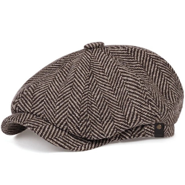 DriDa Klassieke 'Newsboy' Stijl Pet met Pop-Knop Piek