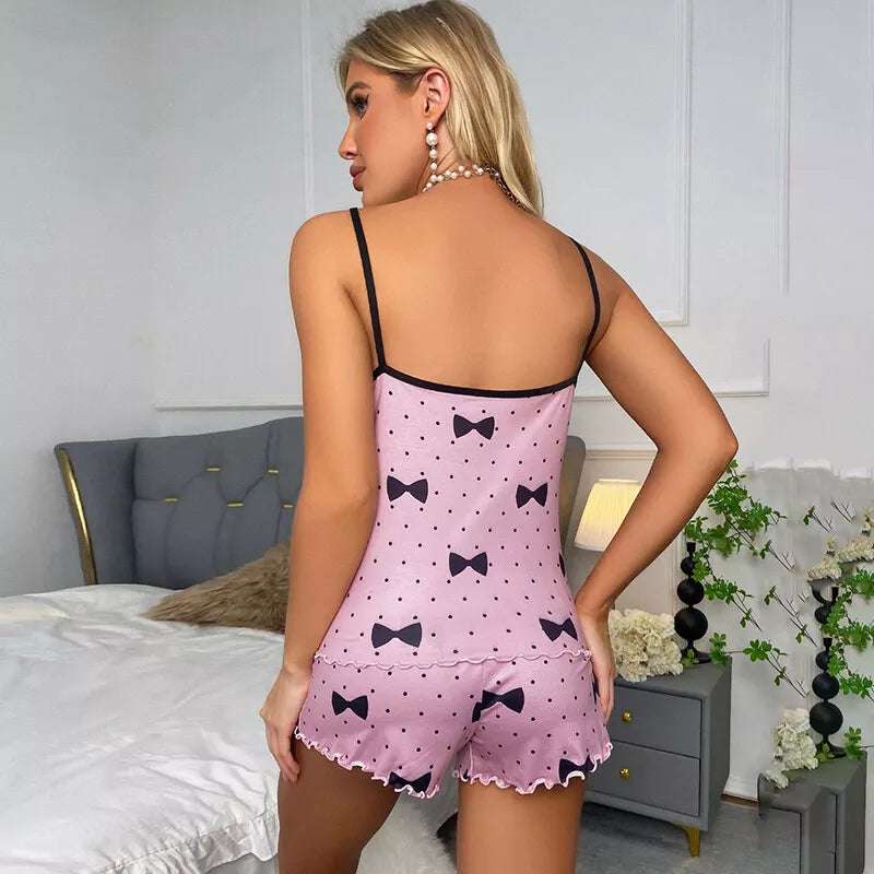 DriDa Vrouwen Zijden Satijnen Pyjama Set