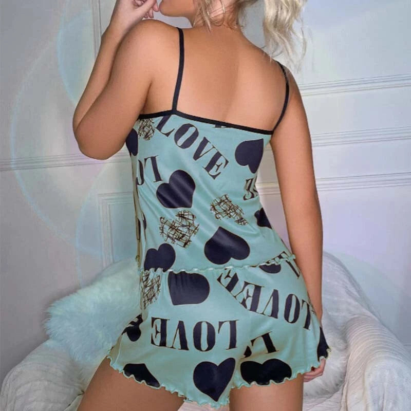 DriDa Vrouwen Zijden Satijnen Pyjama Set