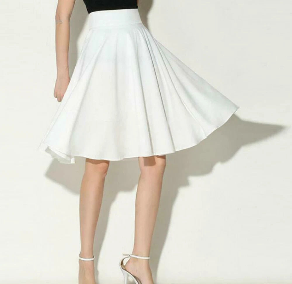 Stretch Skater Rok voor Dames – Midi Knielengte van DriDa
