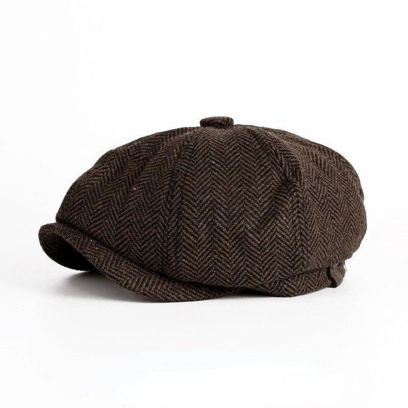 DriDa Klassieke 'Newsboy' Stijl Pet met Pop-Knop Piek