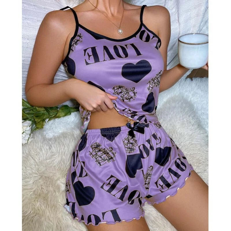DriDa Vrouwen Zijden Satijnen Pyjama Set