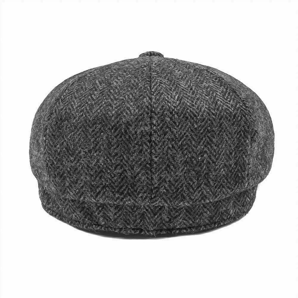 DriDa Kwalitatieve Wolmix Grijze Tweed Newsboy Cap