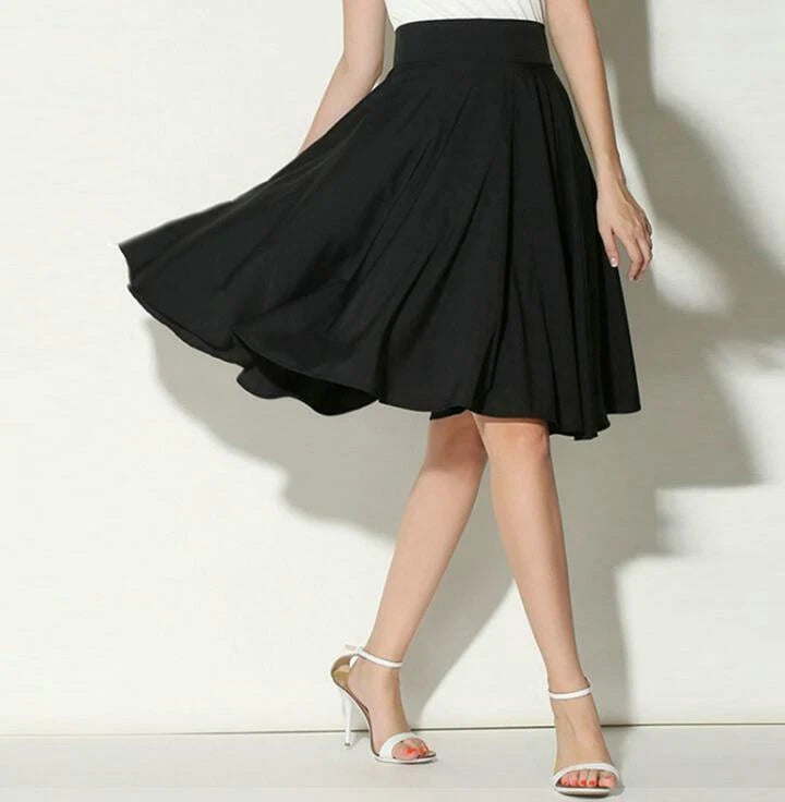 Stretch Skater Rok voor Dames – Midi Knielengte van DriDa