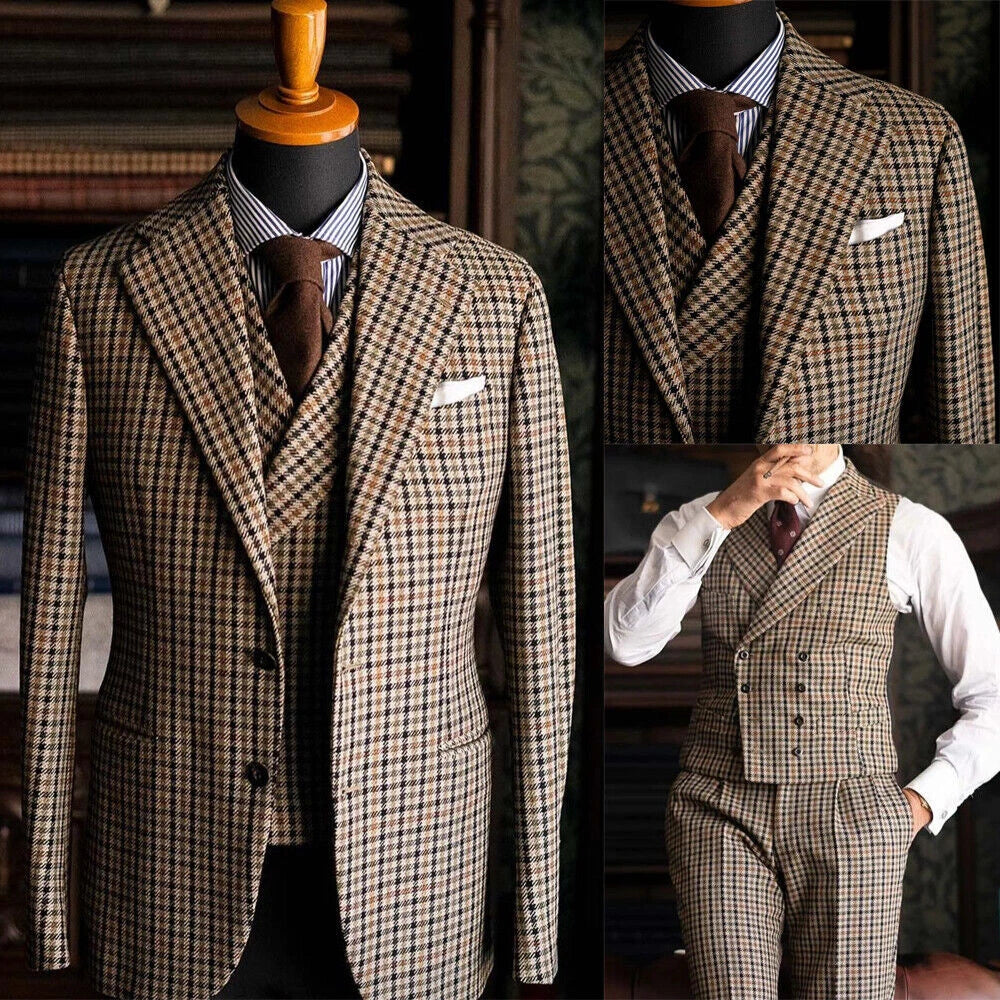 Houndstooth 3-delige Slim Fit Set