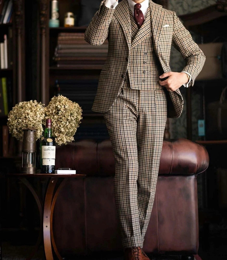 Houndstooth 3-delige Slim Fit Set