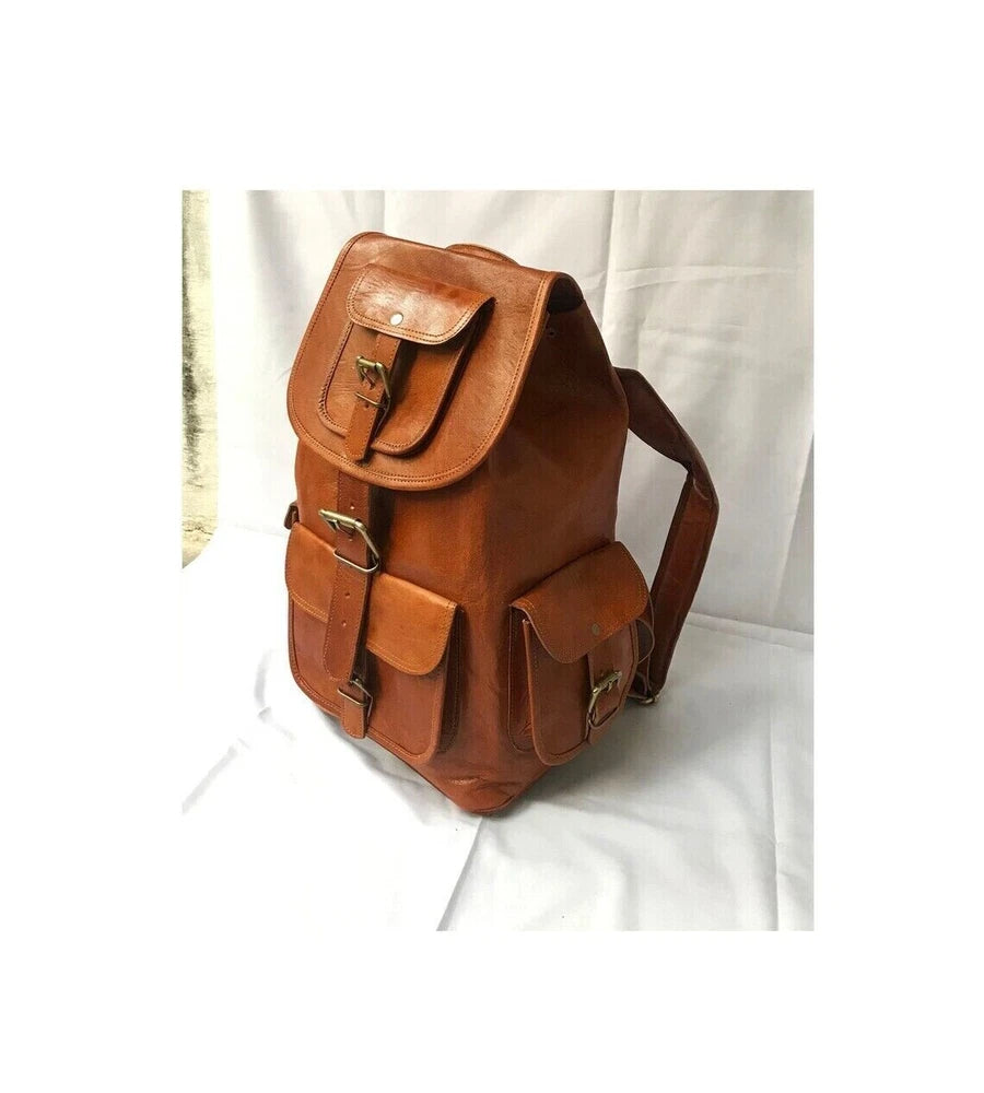 DriDa Heren Vintage Leren Laptop Rugzak