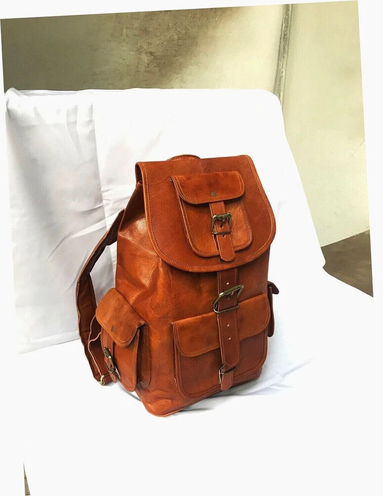 DriDa Heren Vintage Leren Laptop Rugzak
