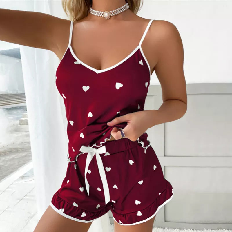 DriDa Vrouwen Zijden Satijnen Pyjama Set