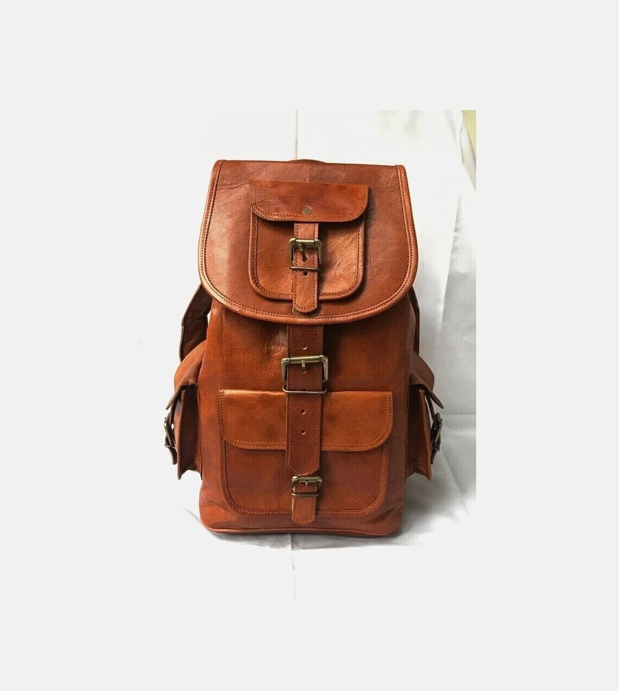 DriDa Heren Vintage Leren Laptop Rugzak
