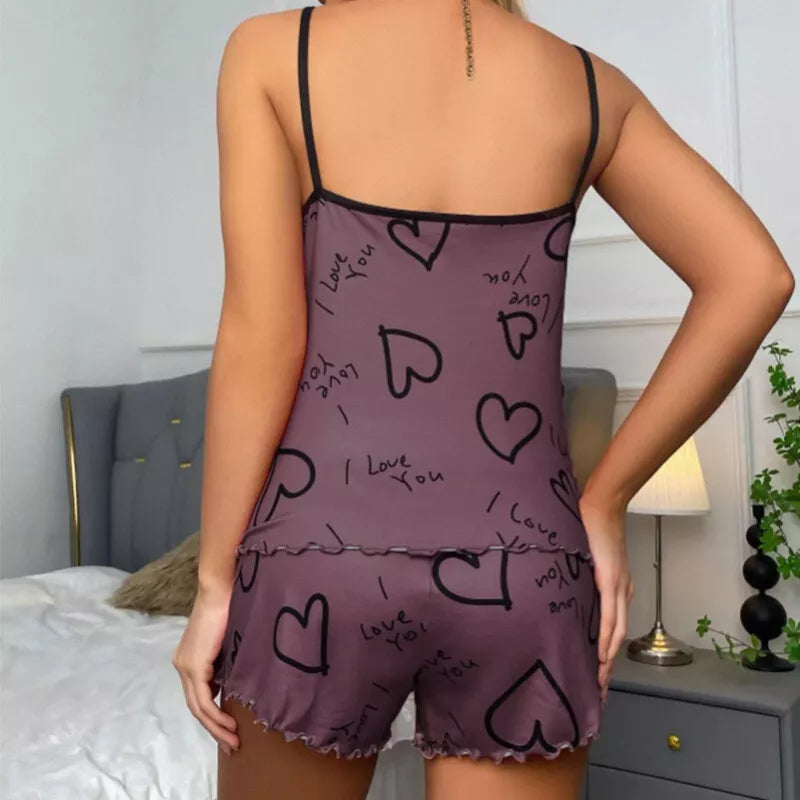 DriDa Vrouwen Zijden Satijnen Pyjama Set