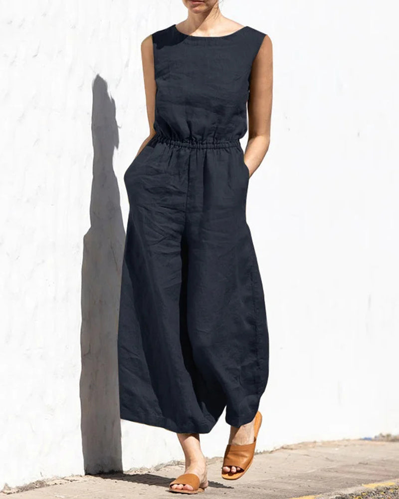 Sarah Jumpsuit | Sleeveless & Wide-leg design