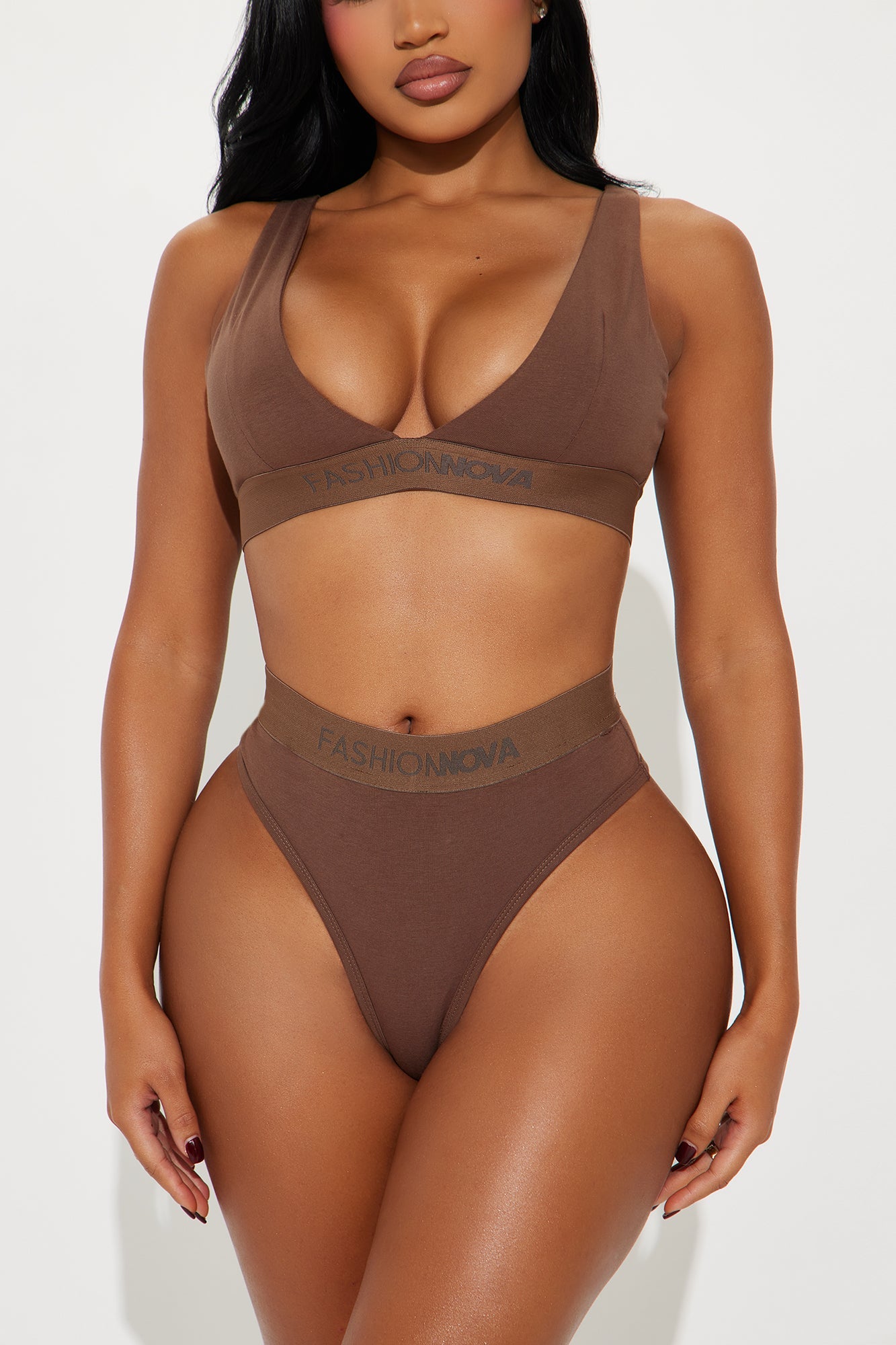 DriDa FN Mood Triangle Bralette en Panty Set – Chocolade