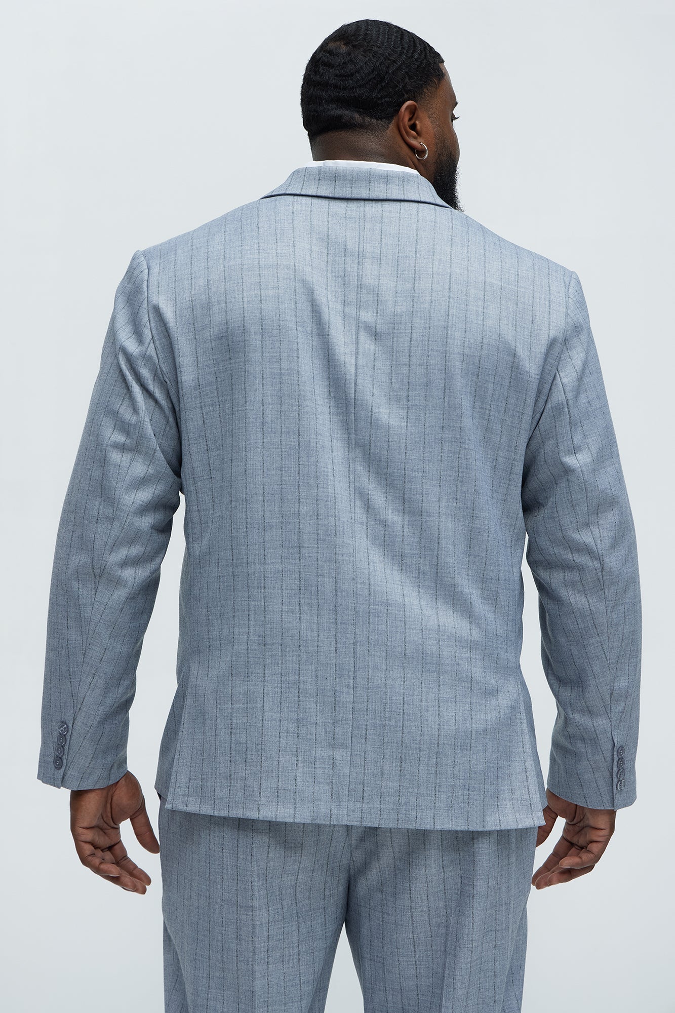 DriDa Roswel Getextureerde Blazer met Strepen – Grijs
