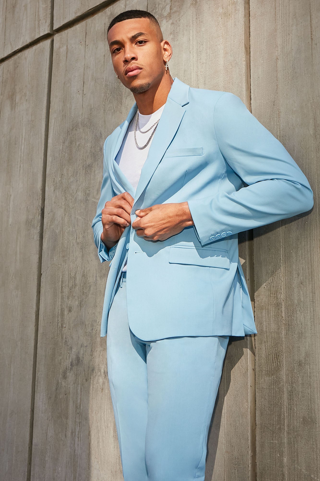 DriDa Modern Stretch Colbert – Lichtblauw