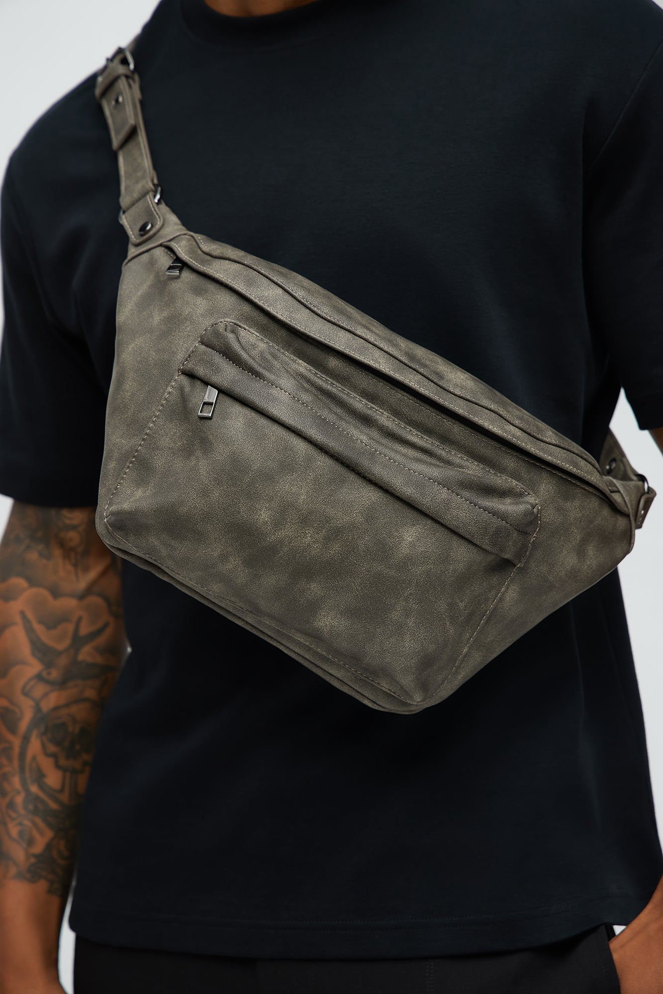 DriDa Gewassen Kunstleren Tas – Grijs