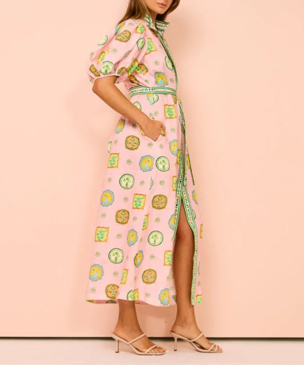 Sanne | Comfy Maxi jurk met zeehonden print