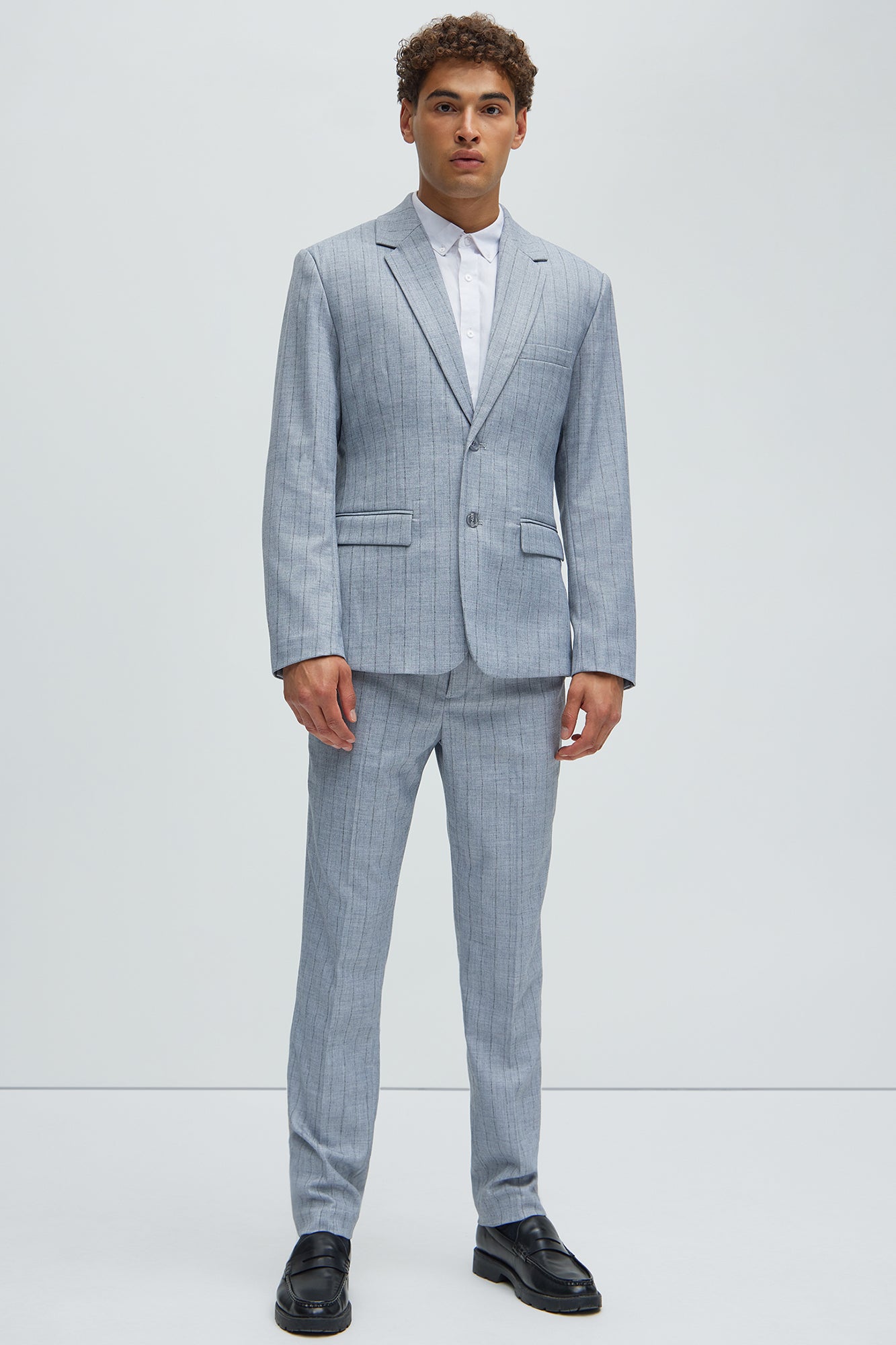 DriDa Roswel Getextureerde Blazer met Strepen – Grijs
