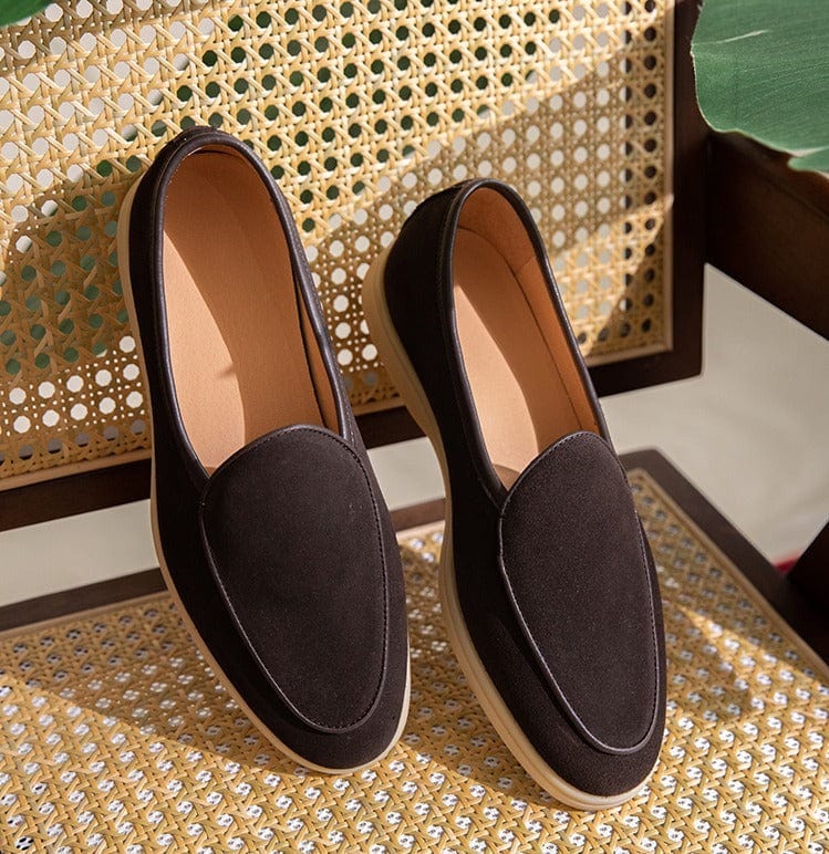 DriDa suède platte loafers