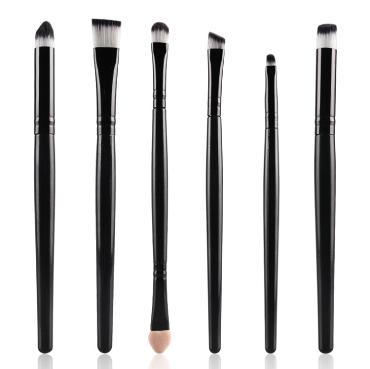 6x oog make-up cosmetica penselen Set voor oogschaduw wenkbrauw lip eyeliner borstel