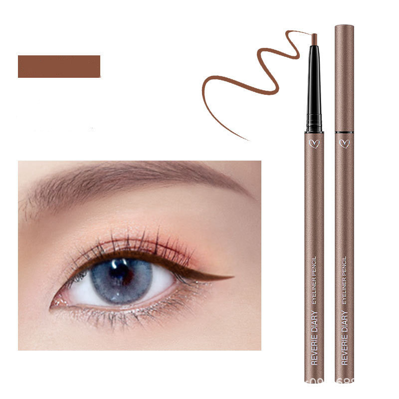 Dream Diary, Eyeliner, Eyelinerpotlood, Crème, Zeer dun Bruin Waterdicht.