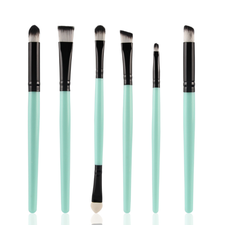 6x oog make-up cosmetica penselen Set voor oogschaduw wenkbrauw lip eyeliner borstel