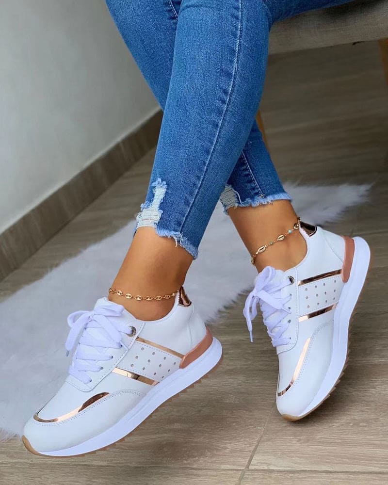 Lize Sneakers met platform en kleuraccenten