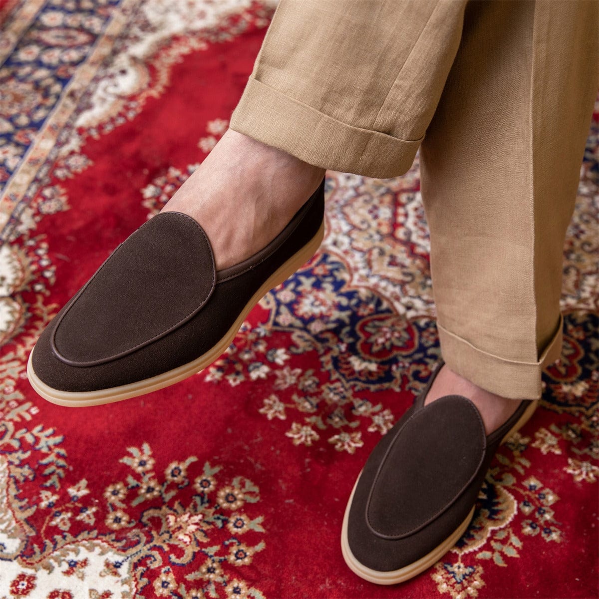 DriDa suède platte loafers