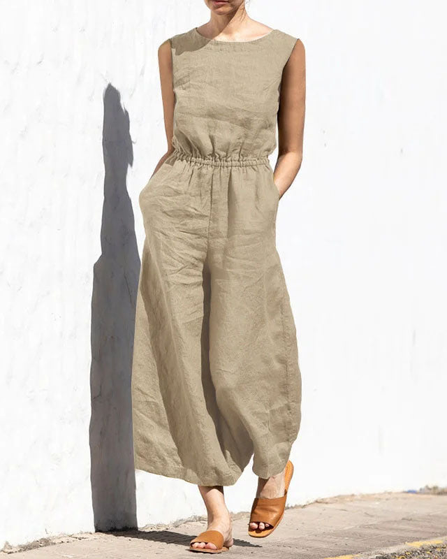 Sarah Jumpsuit | Sleeveless & Wide-leg design