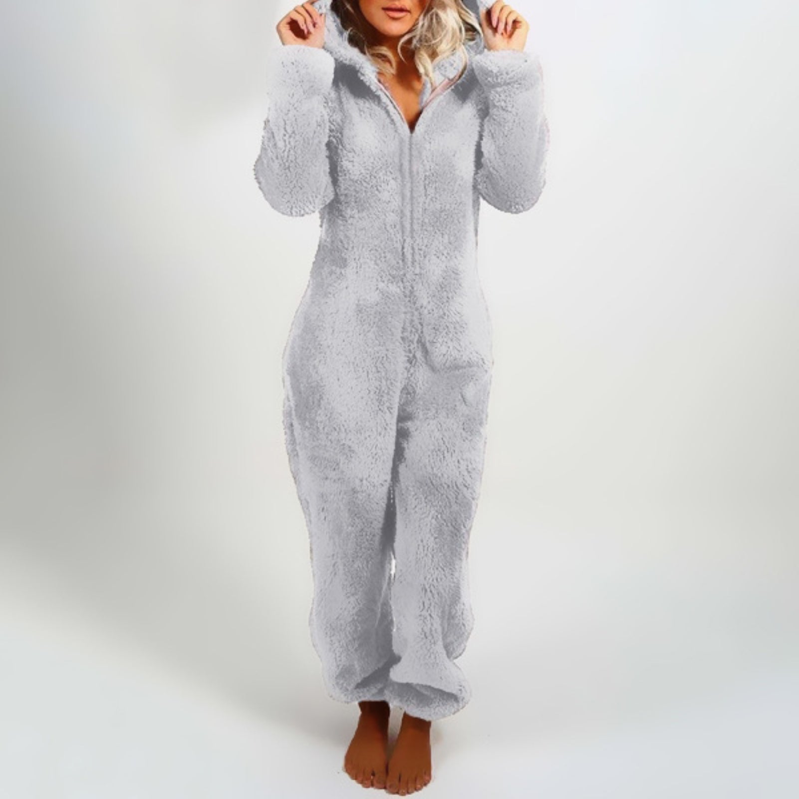 Grijze Hooded Bodysuit Pyjama - DriDa