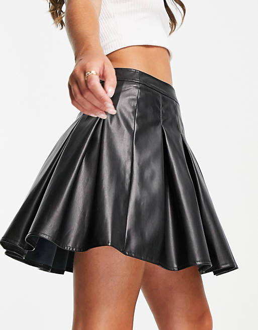 Shelena Leren Mini Rok