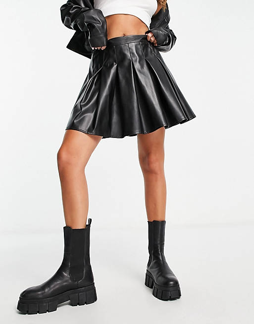 Shelena Leren Mini Rok