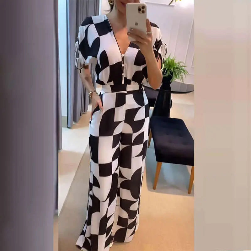 Anne Contrast Print Jumpsuit